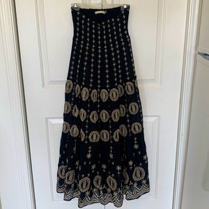 Alice + Olivia embroidered smocked dress/skirt